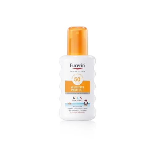 EUCERIN Kids Sun Sensitive Protect SPF50+ izsmidzināms sauļošanās aizsarglīdzeklis bērniem, 200 ml