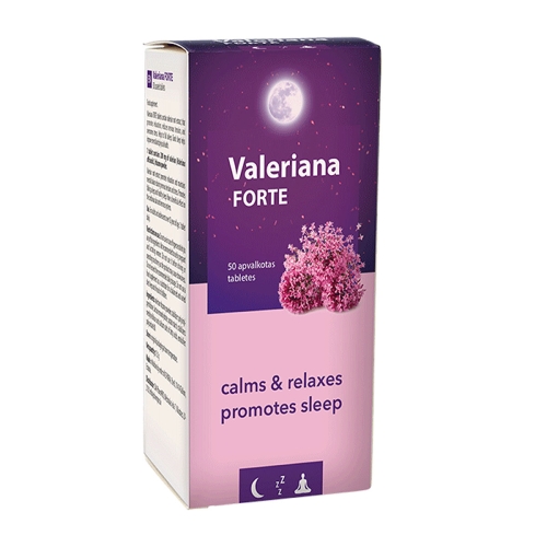 Product image of VALERIANA Forte apvalkotās tabletes, 50 gab.