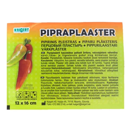 Piparu plāksteris 16x12 cm, 1 gab