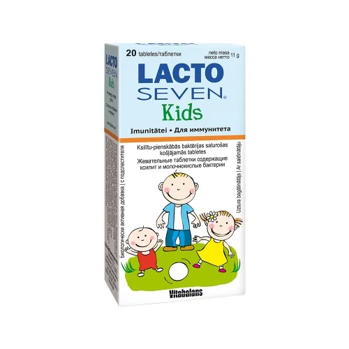 LACTO SEVEN Kids košļājamās tabletes, 20 gab
