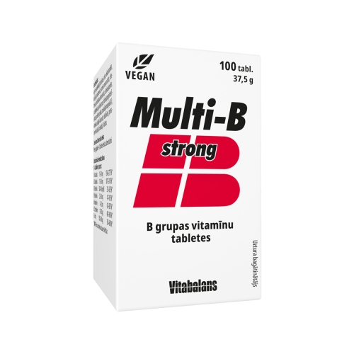 Product image of MULTI B STRONG, 100 tabletes B grupas vitamīni.