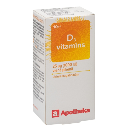 APOTHEKA D3 Vitamīns (1000 IU) pilieni, 10 ml