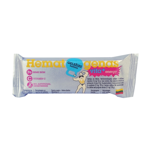 Latvia product data sample: HEMATOGENAS Vita+ Energy hematogens, 50 g