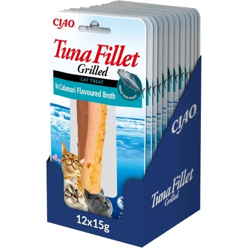 Churu Ciao kaķiem, tunča fileja kalmāra garšas buljonā 15g N12 - Produkta attēls 