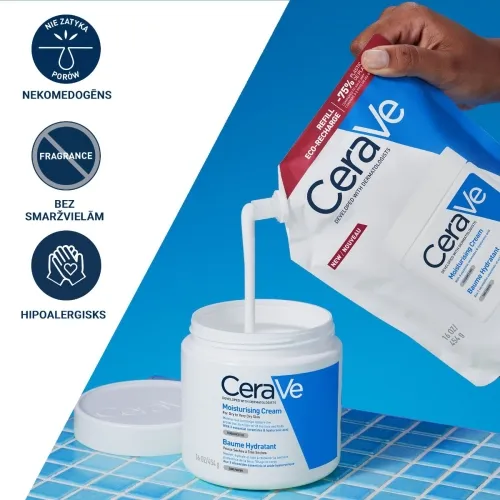 CERAVE mitrinošs krēms sausai un ļoti sausai ādai (uzp.iep), 454 g - Produkta attēls 3