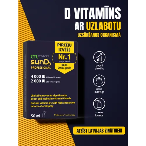 LYL sunD3 PRO 4000 SV | 2000 SV (250 devas), sprejs, 50 ml - Produkta attēls 3