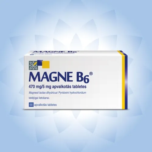 MAGNE-B6 apvalkotās tabletes, 60 gab. - Produkta attēls 1