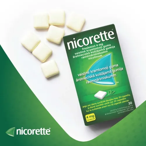 NICORETTE Freshfruit 4 mg košļājamā gumija, 30 gab. - Produkta attēls 1