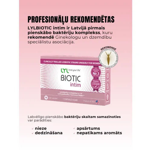 LYL BIOTIC intim, 15 kapsulas - Produkta attēls 2