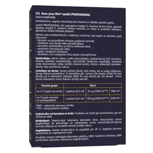 LYL sunD3 PRO 4000 SV | 2000 SV (250 devas), sprejs, 50 ml - Produkta attēls 1