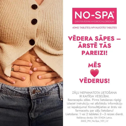 NO-SPA® 40 mg tabletes, 24 gab - Produkta attēls 1