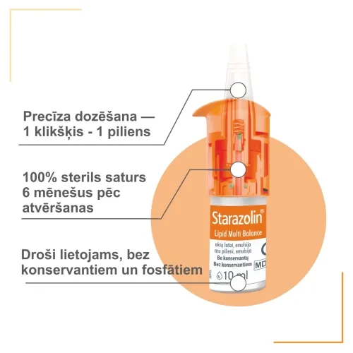 STARAZOLIN® Lipid Multi Balance acu pilieni, emulsija, 10 ml acu pilieni - Produkta attēls 1