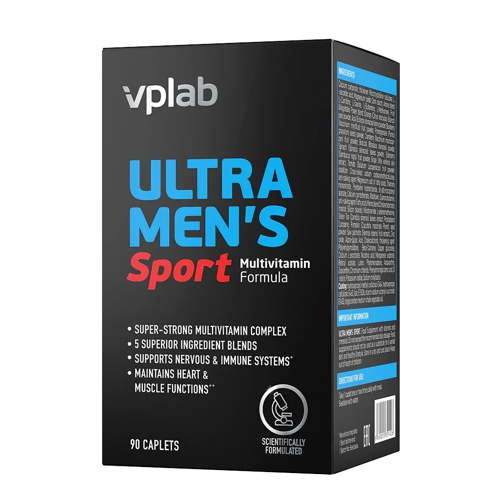 VPLAB Ultra Mens Sport Multivitamin Formula kapletes, 90 gab. - Produkta attēls 
