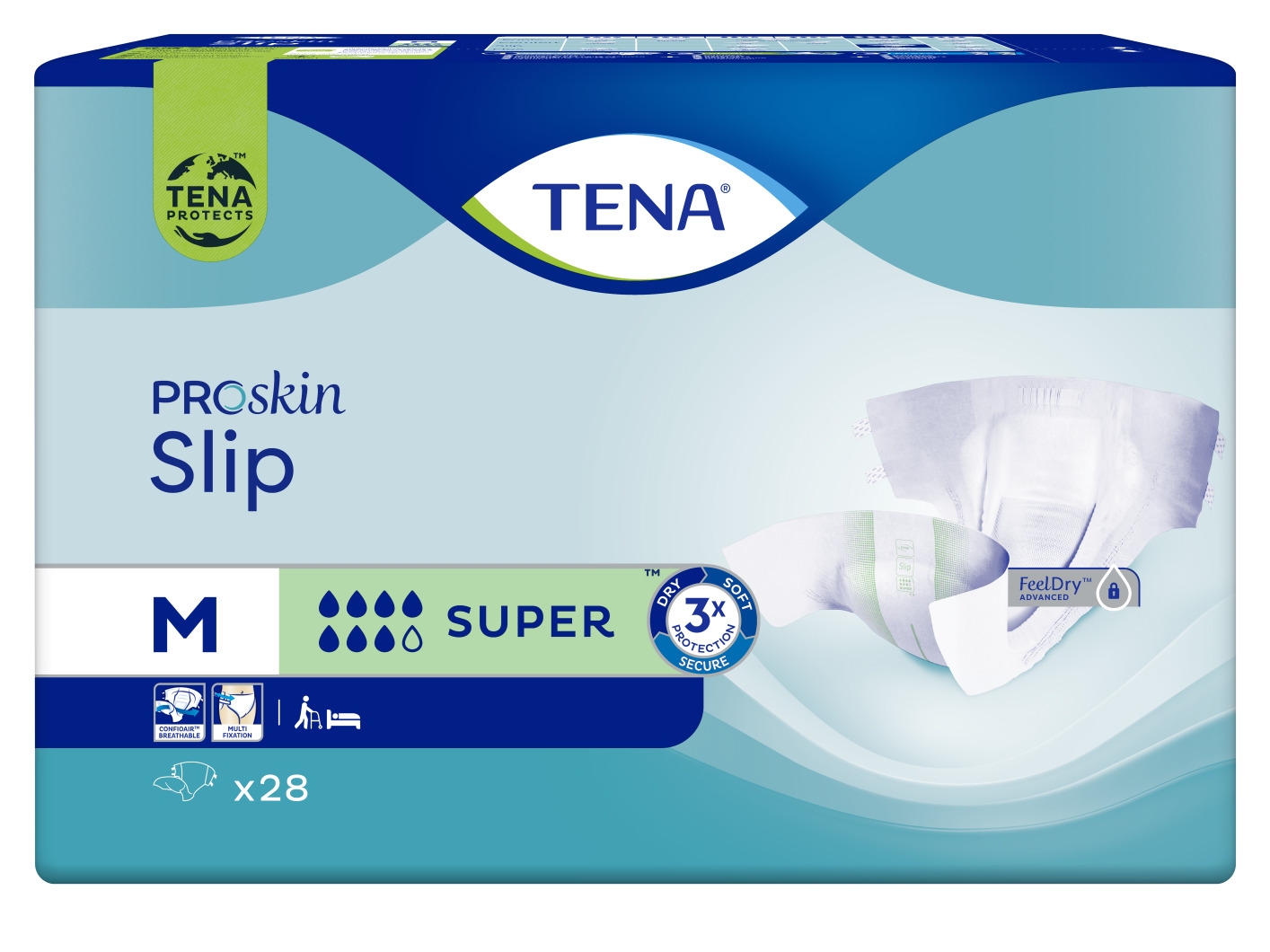TENA Slip Super autiņbikses, M izmērs, 28 gab. - Produkta attēls 