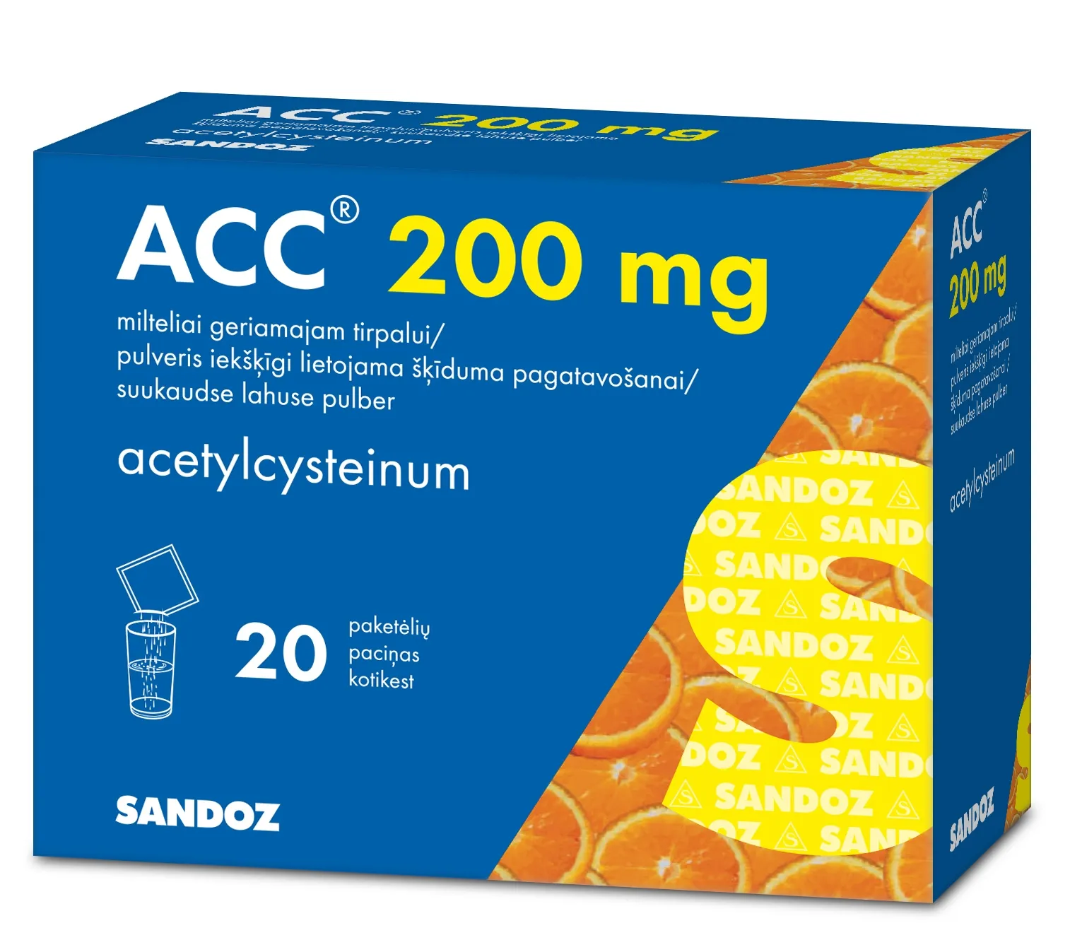 ACC 200 mg paciņas, 20 gab. - Produkta attēls 