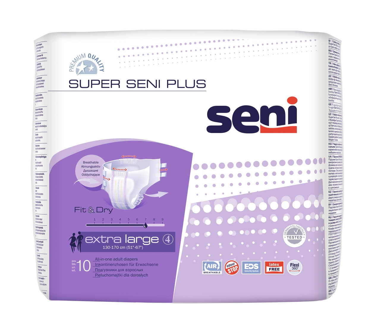 SENI SUPER PLUS autiņbikses pieaugušajiem, XL izmērs (130-170 cm), 10 - Produkta attēls 