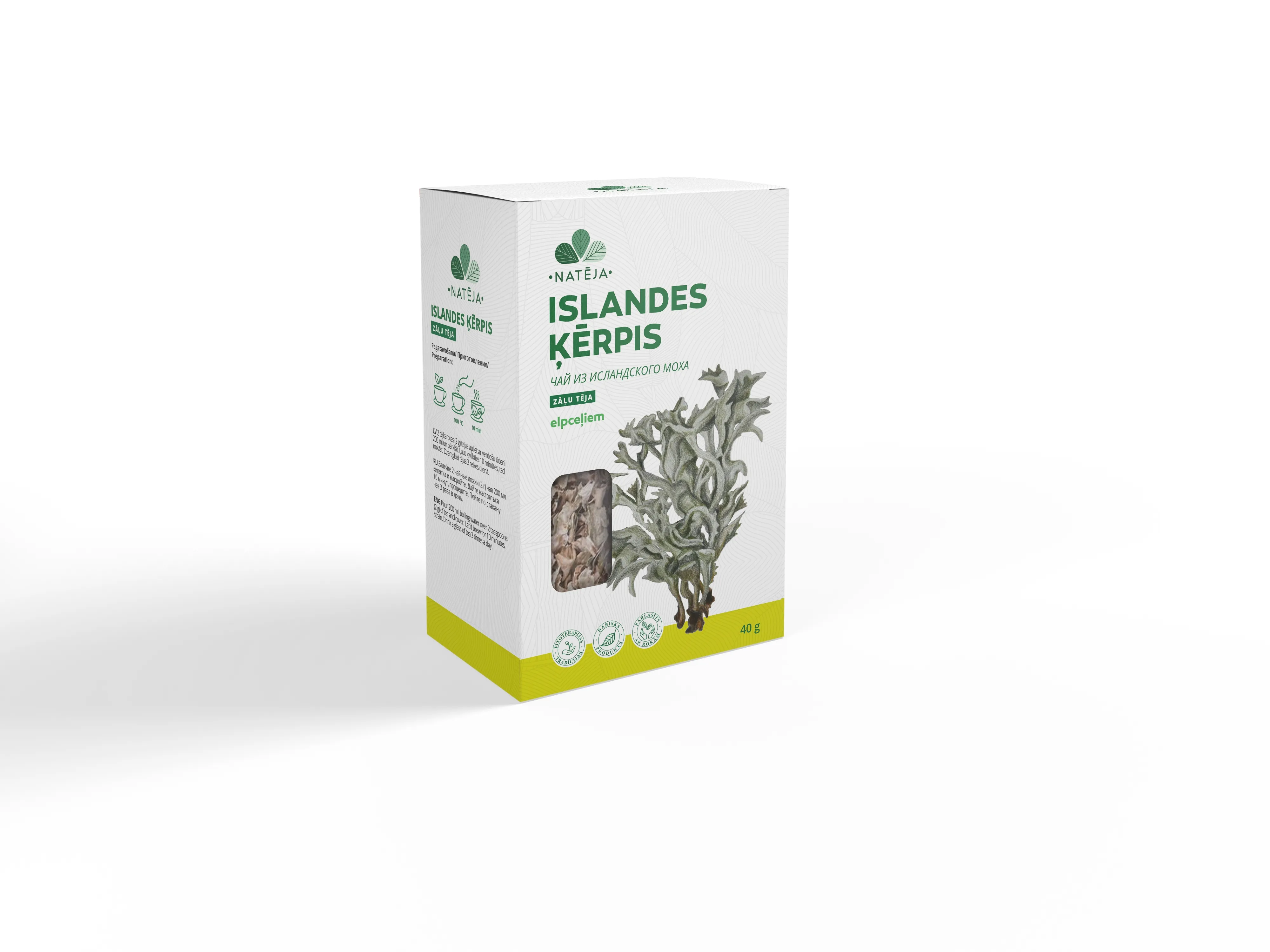 NATĒJA Islandes ķērpja tēja, 40 g - Produkta attēls 
