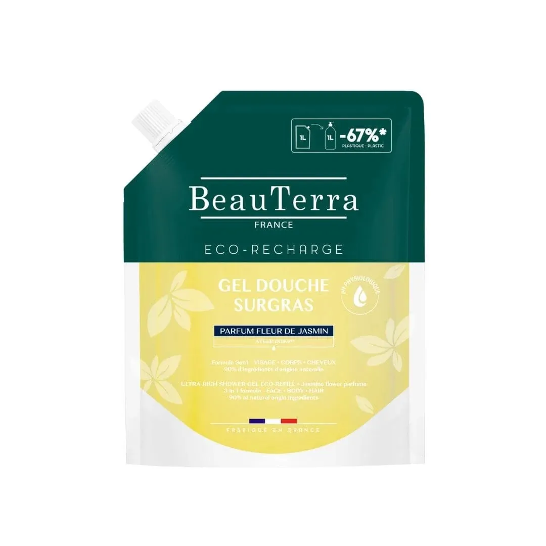 BEAUTERRA jasmīna dušas gels Refill, 1 l - Produkta attēls 