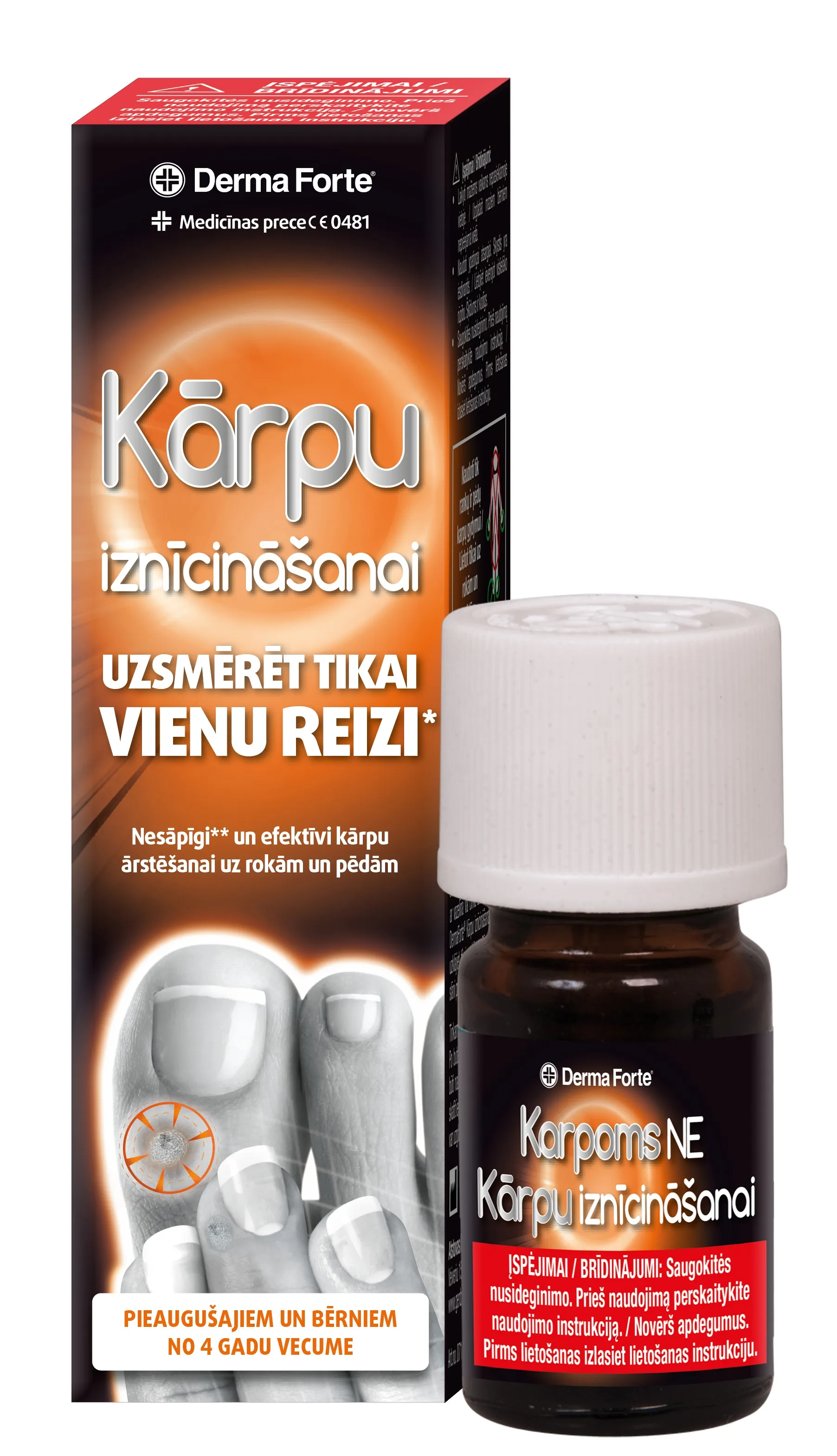 DERMA Forte Wart līdzeklis pret kārpām, 2 ml - Produkta attēls 