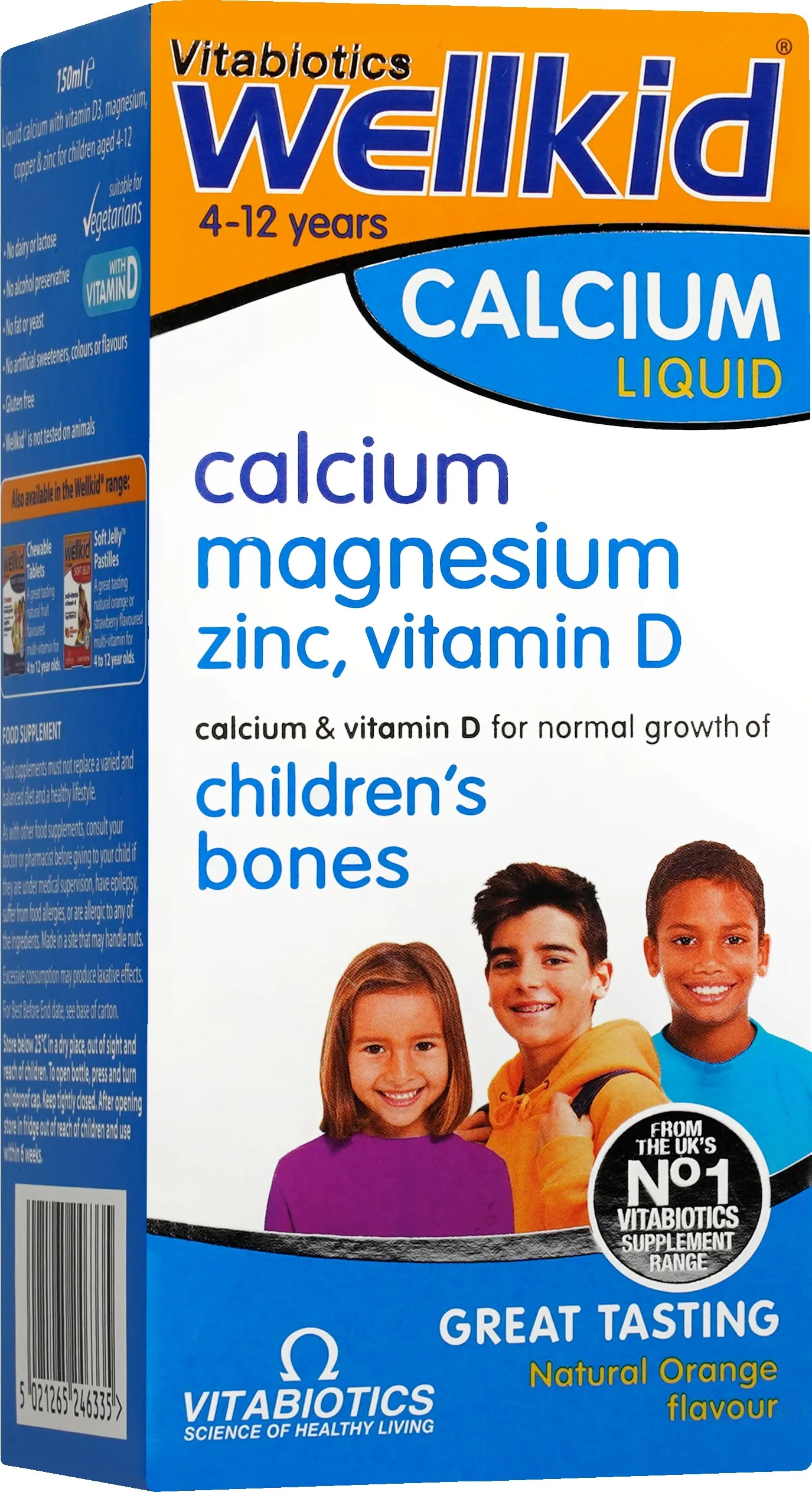 WellKiD® ŠĶIDRAIS KALCIJS, 150 ml - Produkta attēls 