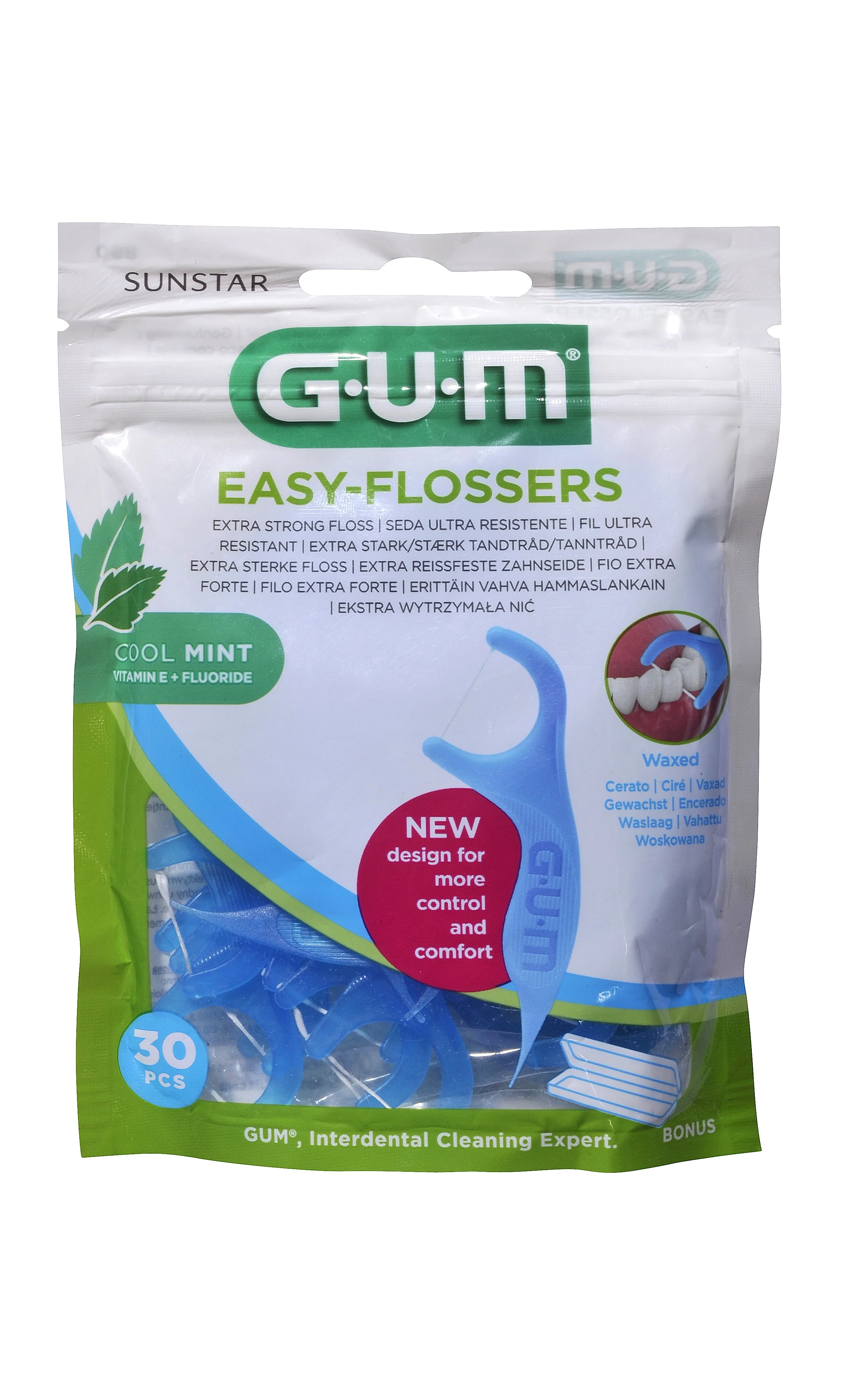 GUM® Easy Flossers zobu diegs, 30 gab - Produkta attēls 