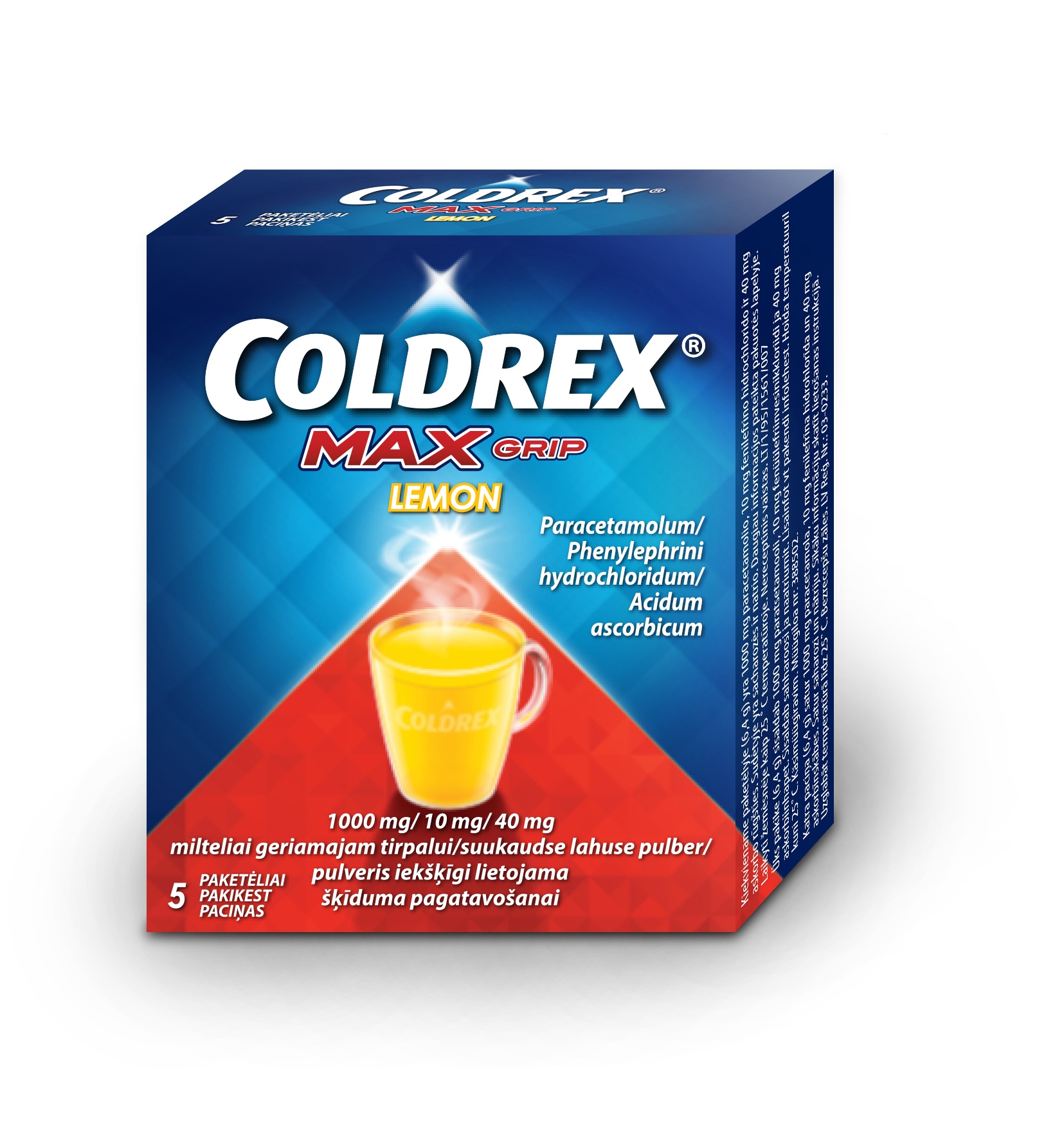 COLDREX Maxgrip Lemon + Vitamin C pulveris, 5 gab. - Produkta attēls 