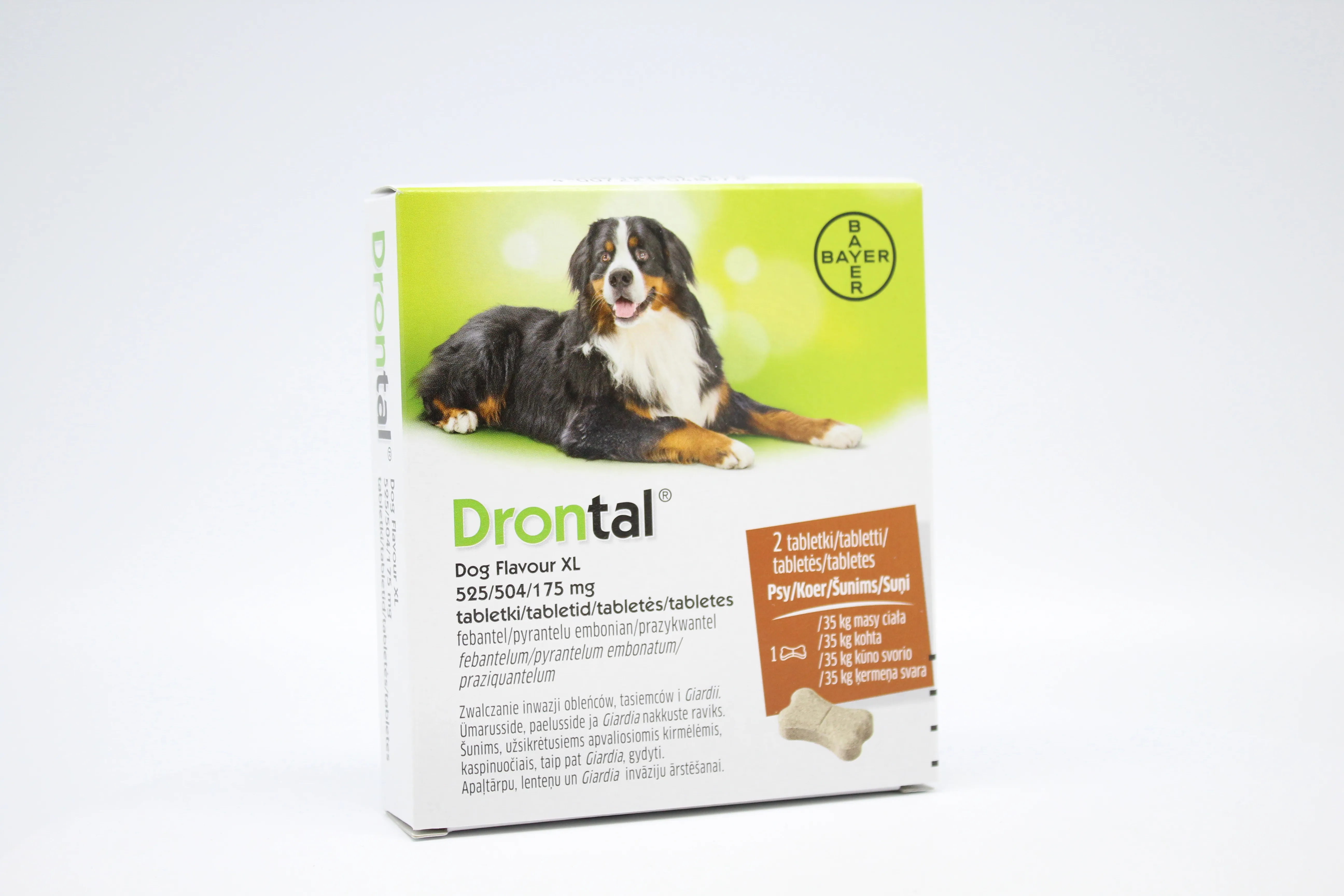 DRONTAL DOG FLAVOUR XL 525/504/175MG TABLETES N2 SUŅIEM - Produkta attēls 