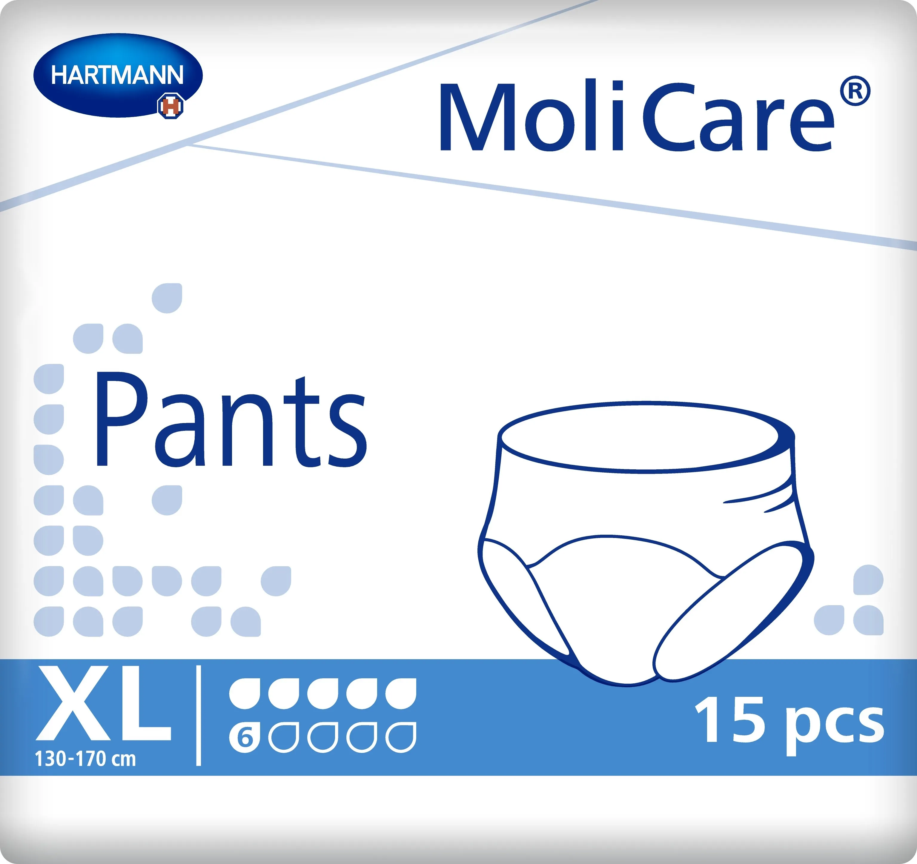 MOLICARE Pants (XL izmērs, 6 piles), 15 gab - Produkta attēls 