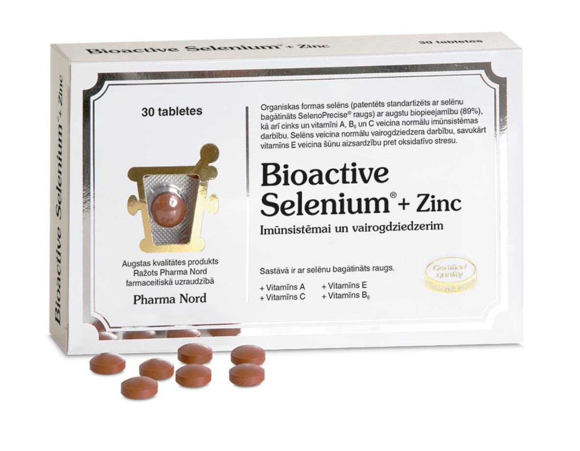 BIOACTIVE Selenium + Zinc tabletes, 30 gab. - Produkta attēls 