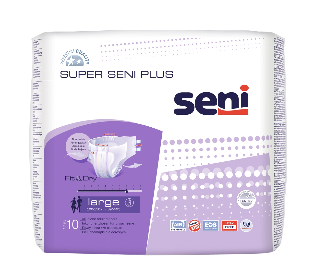 SENI SUPER PLUS autiņbikses pieaugušajiem, L izmērs (100-150 cm), 10 g - Produkta attēls 2