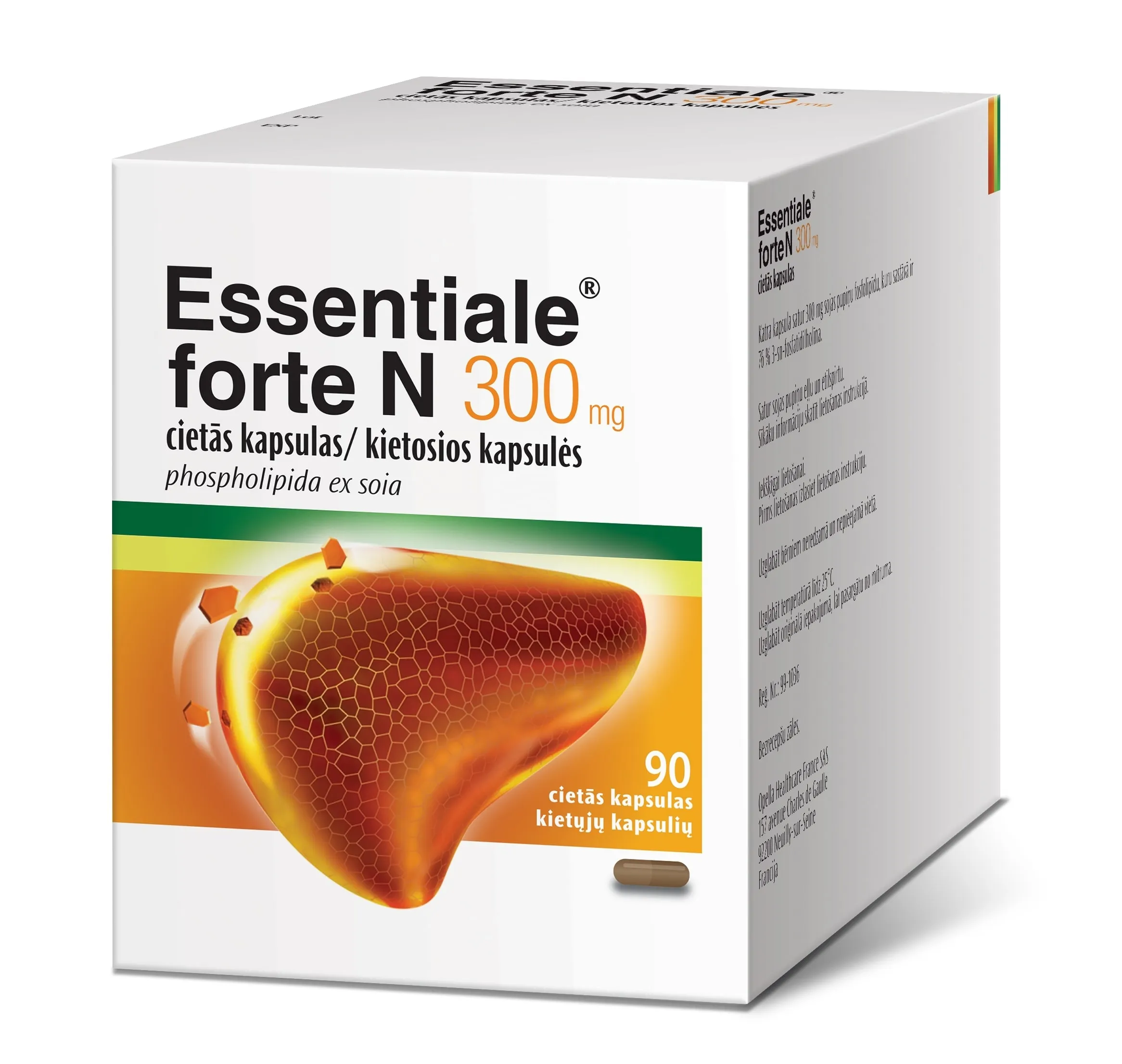 ESSENTIALE® Forte N 300 mg kapsulas, 90gab - Produkta attēls 