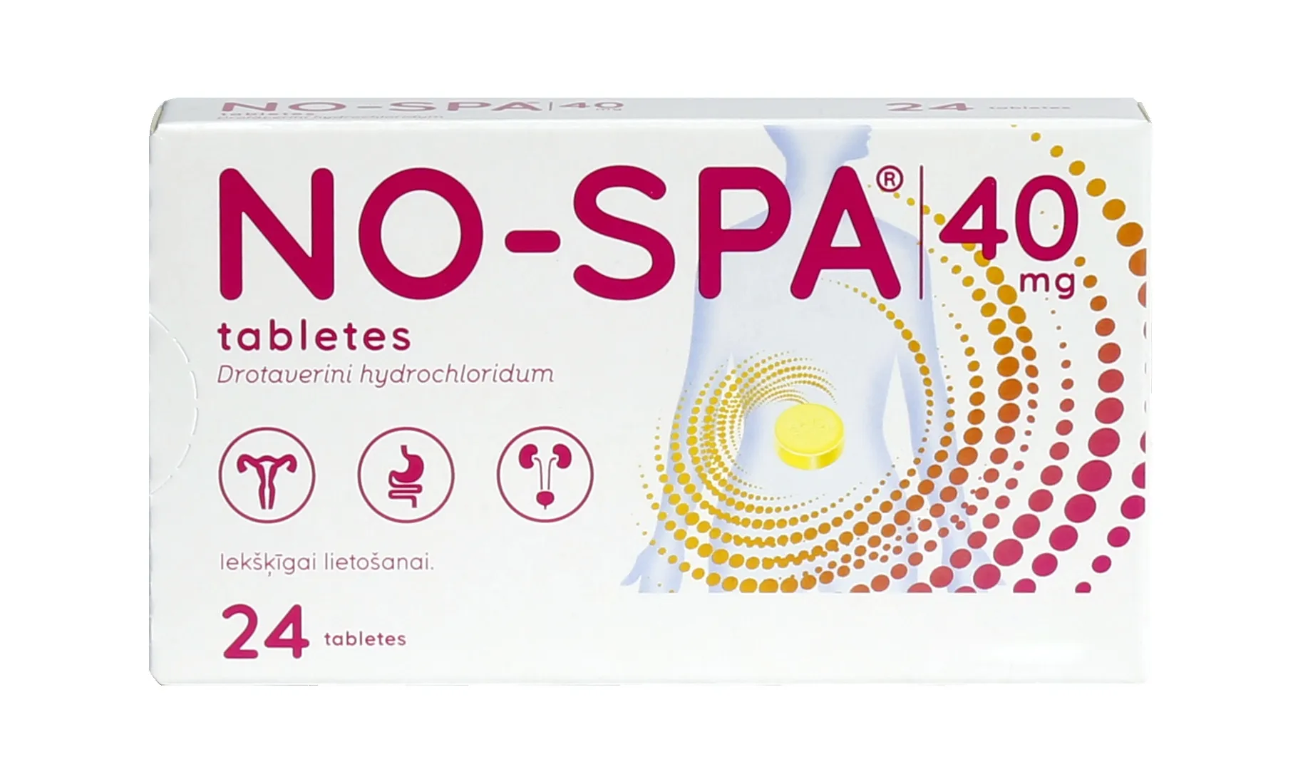 NO-SPA® 40 mg tabletes, 24 gab - Produkta attēls 3