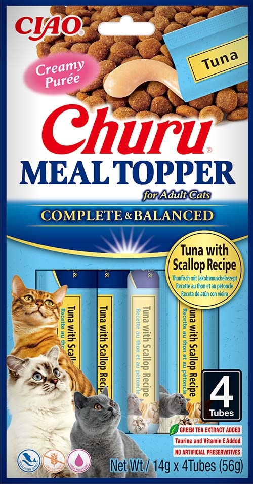 Churu Meal Topper mērce kaķiem, tuncis&ķemmītes 56g (14gx4) N12 - Produkta attēls 