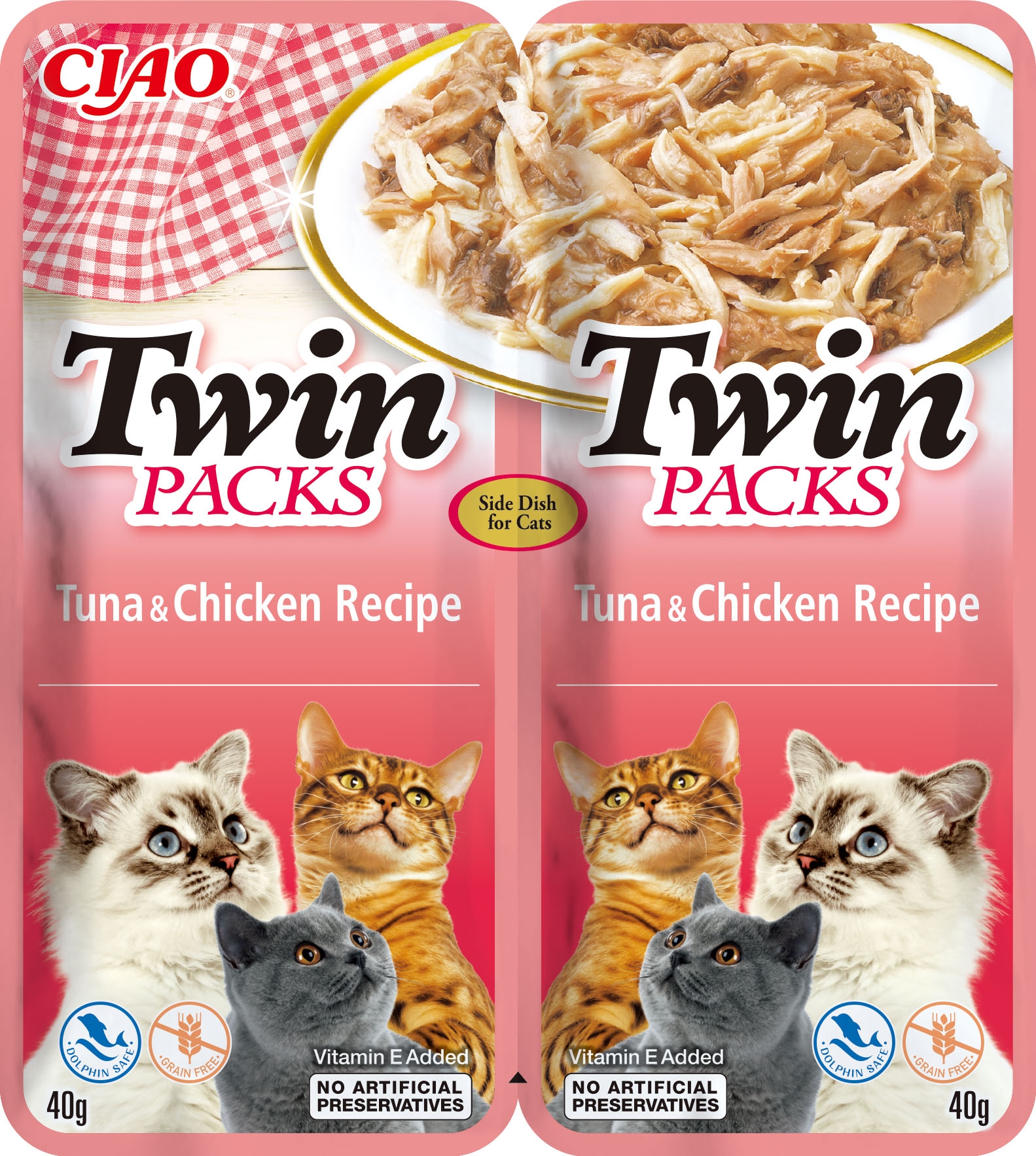 Churu Ciao Twin kaķiem, vista&tuncis tunča buljonā 80g (40gx2) N12 - Produkta attēls 