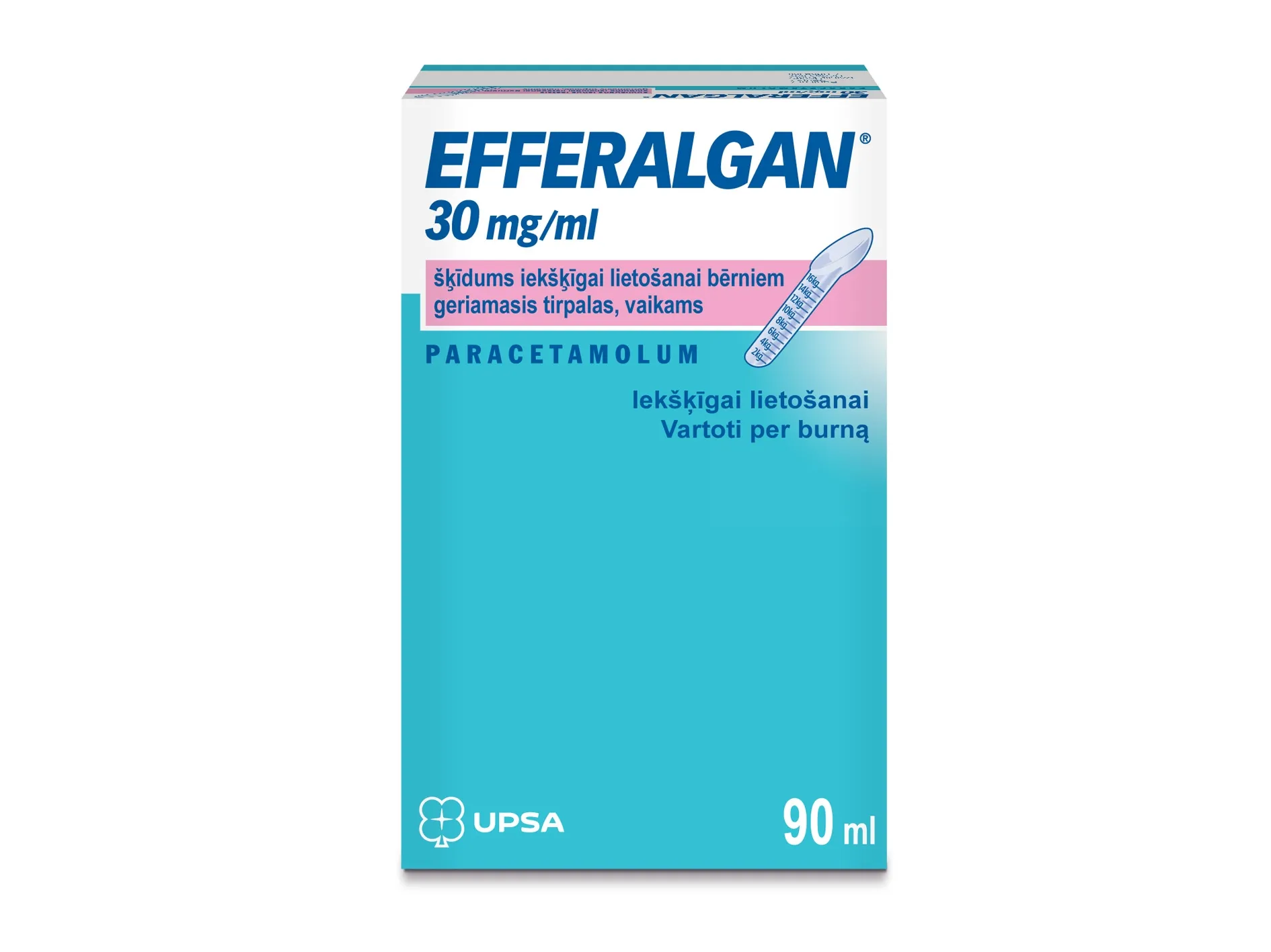 EFFERALGAN PEDIATRIC 30MG/ML ŠĶĪDUMS 90ML - Produkta attēls 