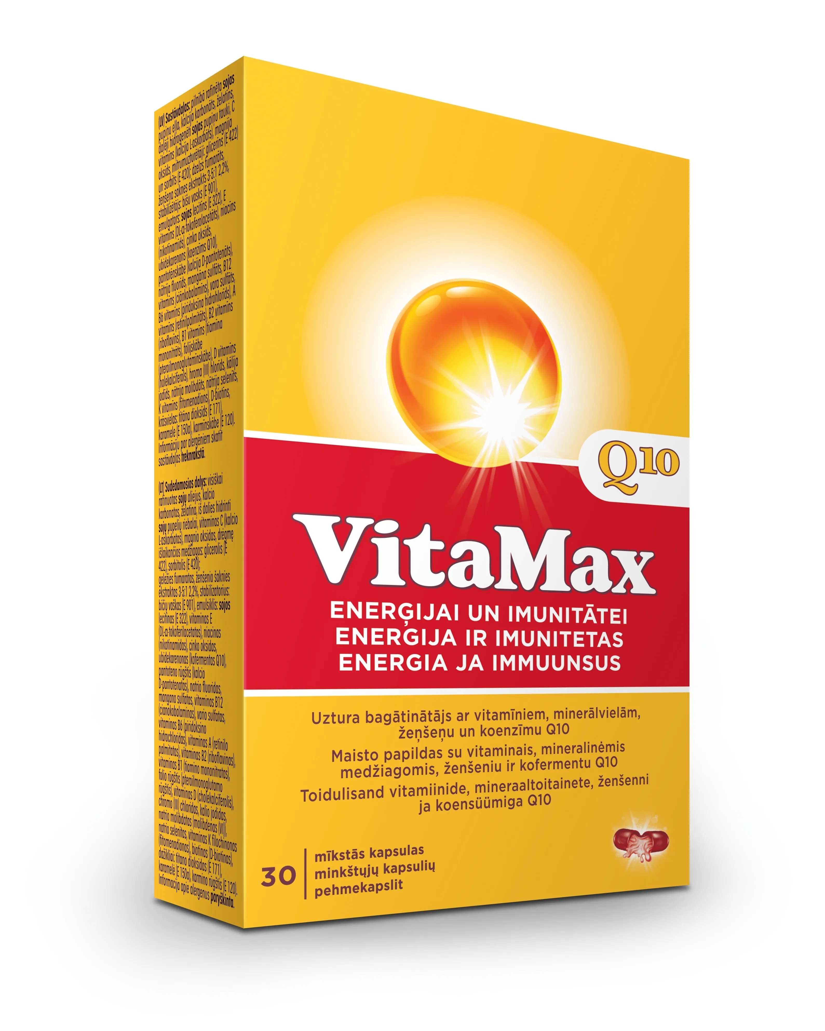 VITAMAX Q10 kapsulas, 30 gab - Produkta attēls 