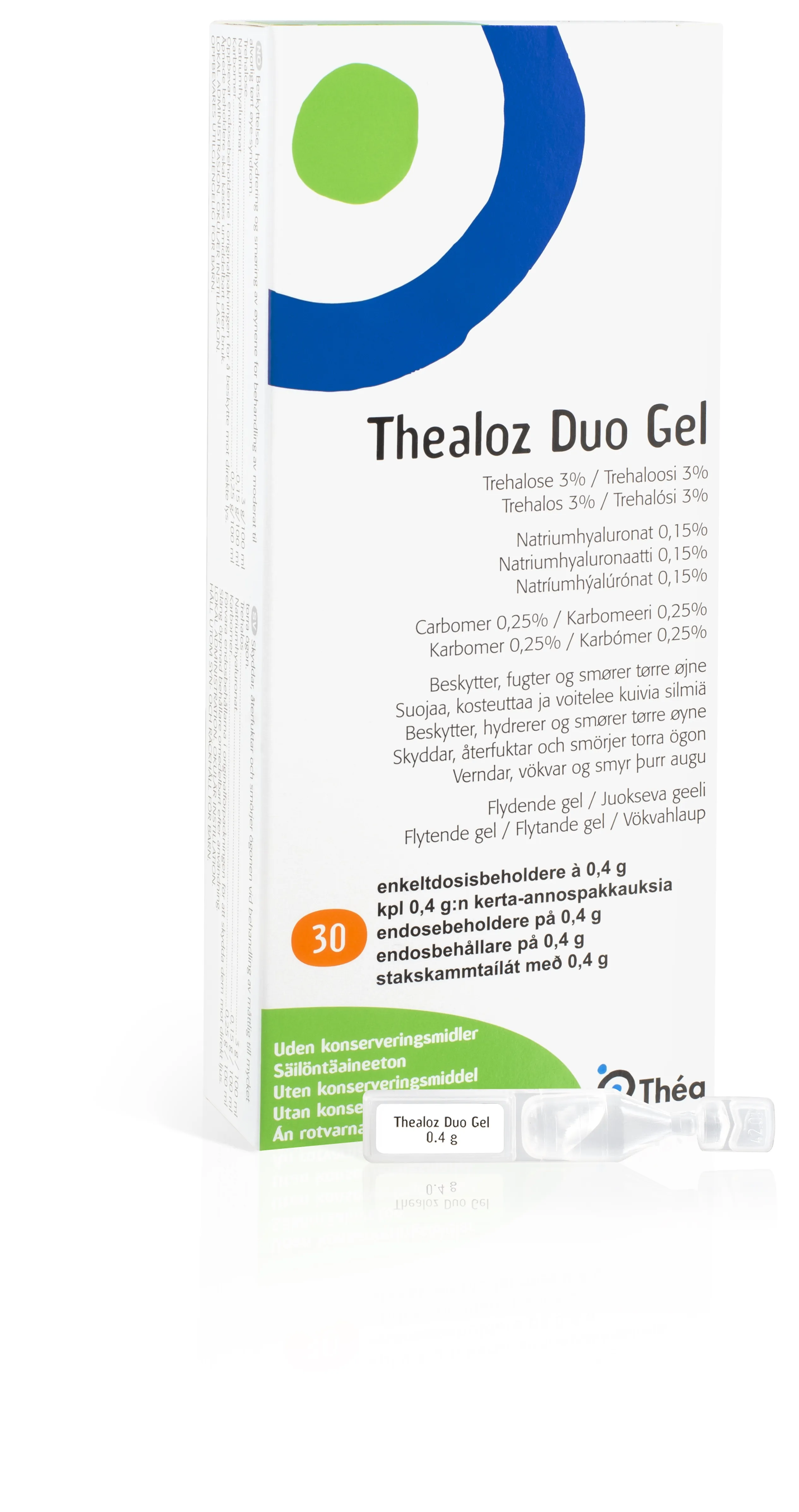 THEALOZ DUO Gel acu mitrinošie pilieni, 30 unidozes - Produkta attēls 