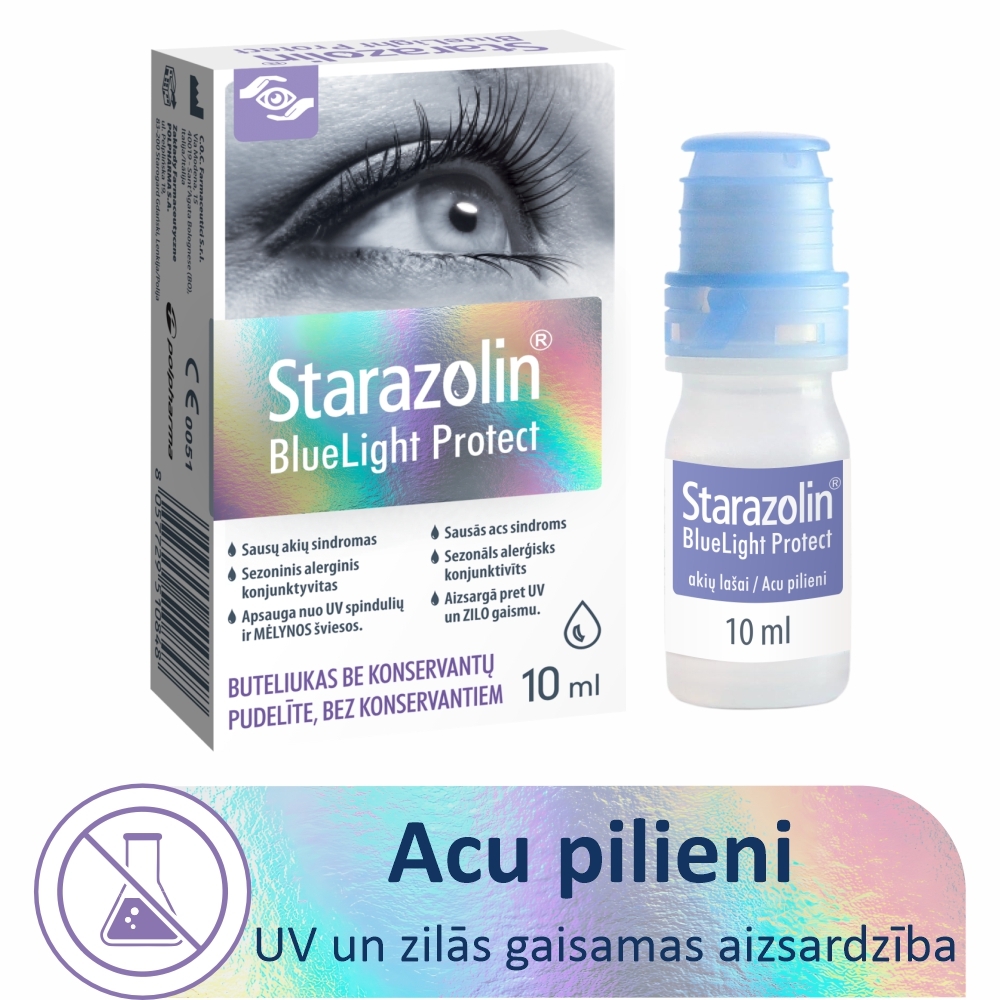 STARAZOLIN BlueLight Protect Sterili, mitrinoši acu pilieni, 10 ml - Produkta attēls 5