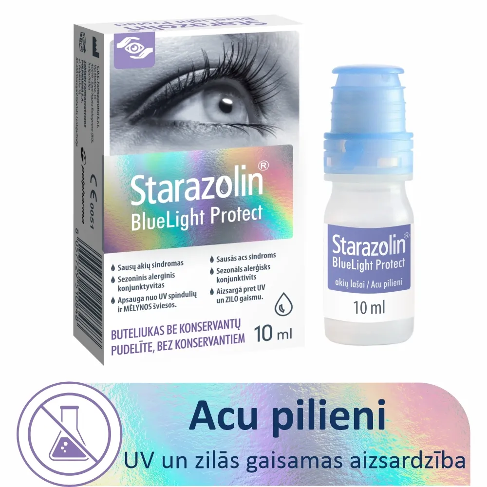 STARAZOLIN BlueLight Protect Sterili, mitrinoši acu pilieni, 10 ml - Produkta attēls 5