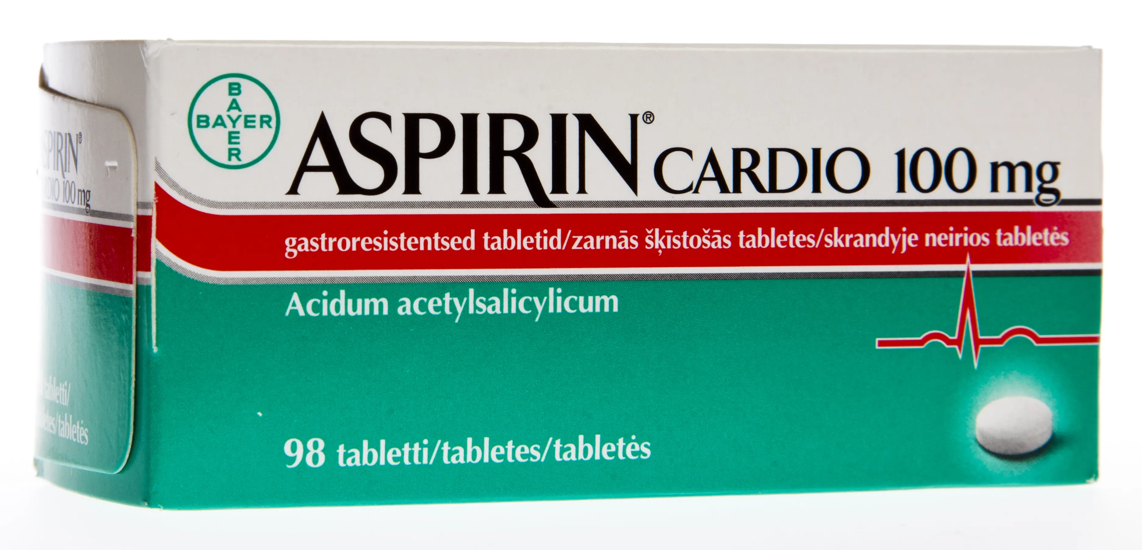 ASPIRIN Cardio 100 mg tabletes, 98 gab. - Produkta attēls 