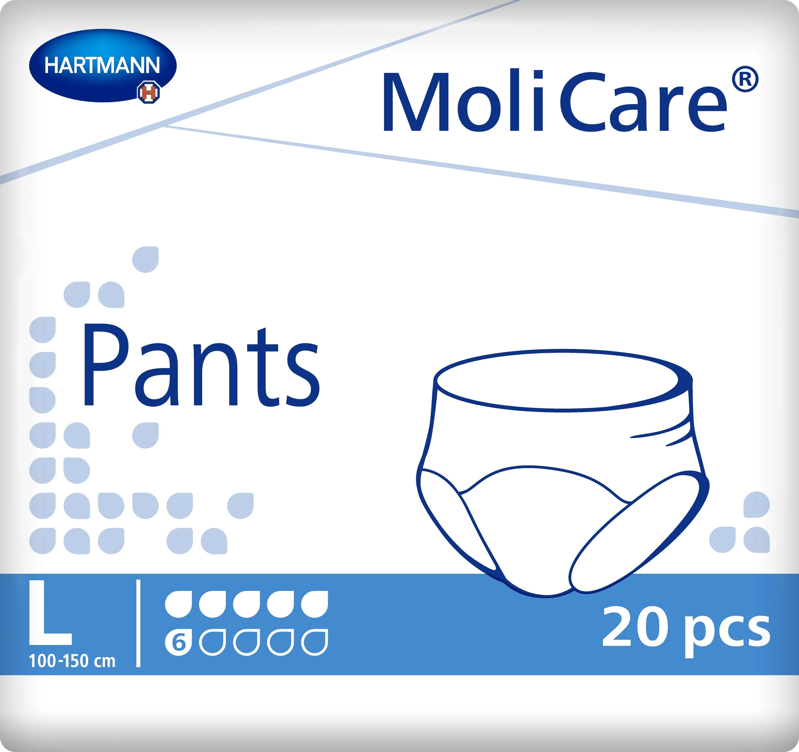 MOLICARE Pants (L izmērs, 6 piles), 20 gab - Produkta attēls 