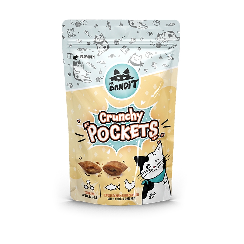 MR.BANDIT CAT KRAUKŠĶĪGI CEPUMI AR TUNČA UN VISTAS PILDĪJUMU 40G - Produkta attēls 
