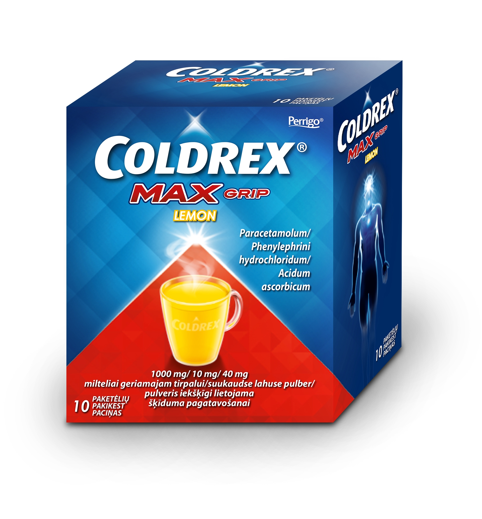 COLDREX Maxgrip Lemon + Vitamin C pulveris, 10 gab. - Produkta attēls 