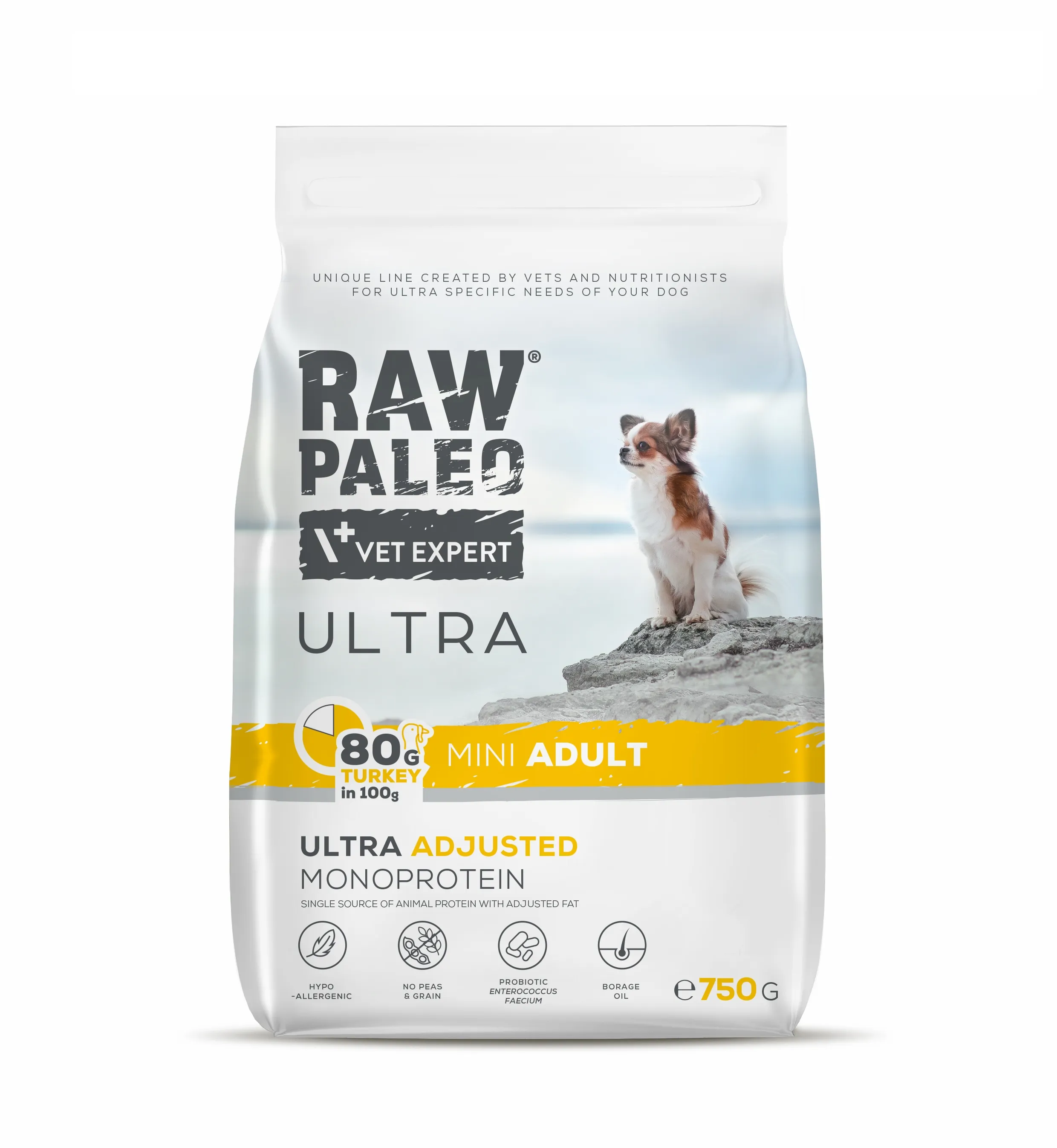 RAW PALEO ULTRA SUŅU SAUSĀ B MINI TĪTARS 750G - Produkta attēls 
