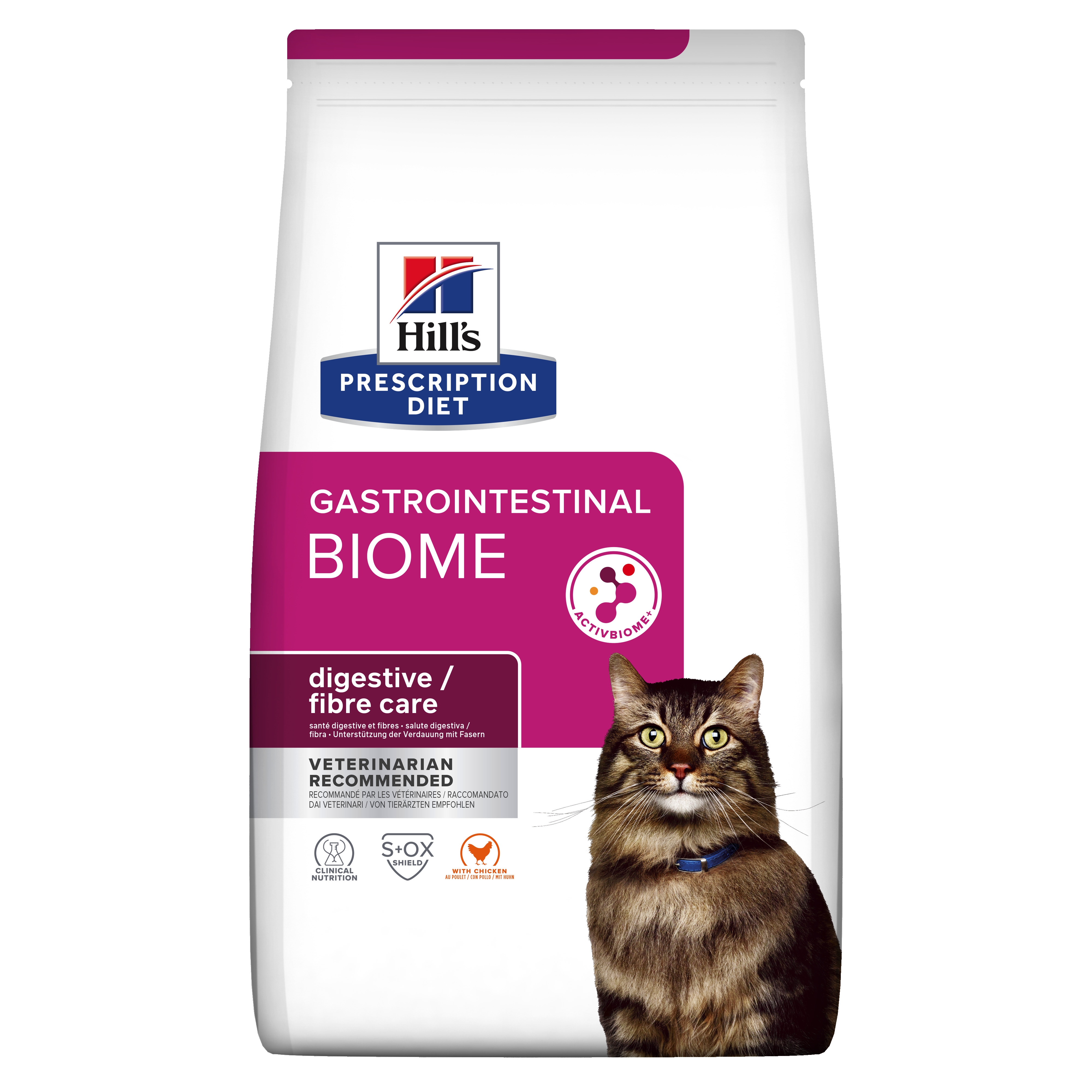 Hills PD kaķu sausā barība Gastrointestinal Biome 1,5kg - Produkta attēls 