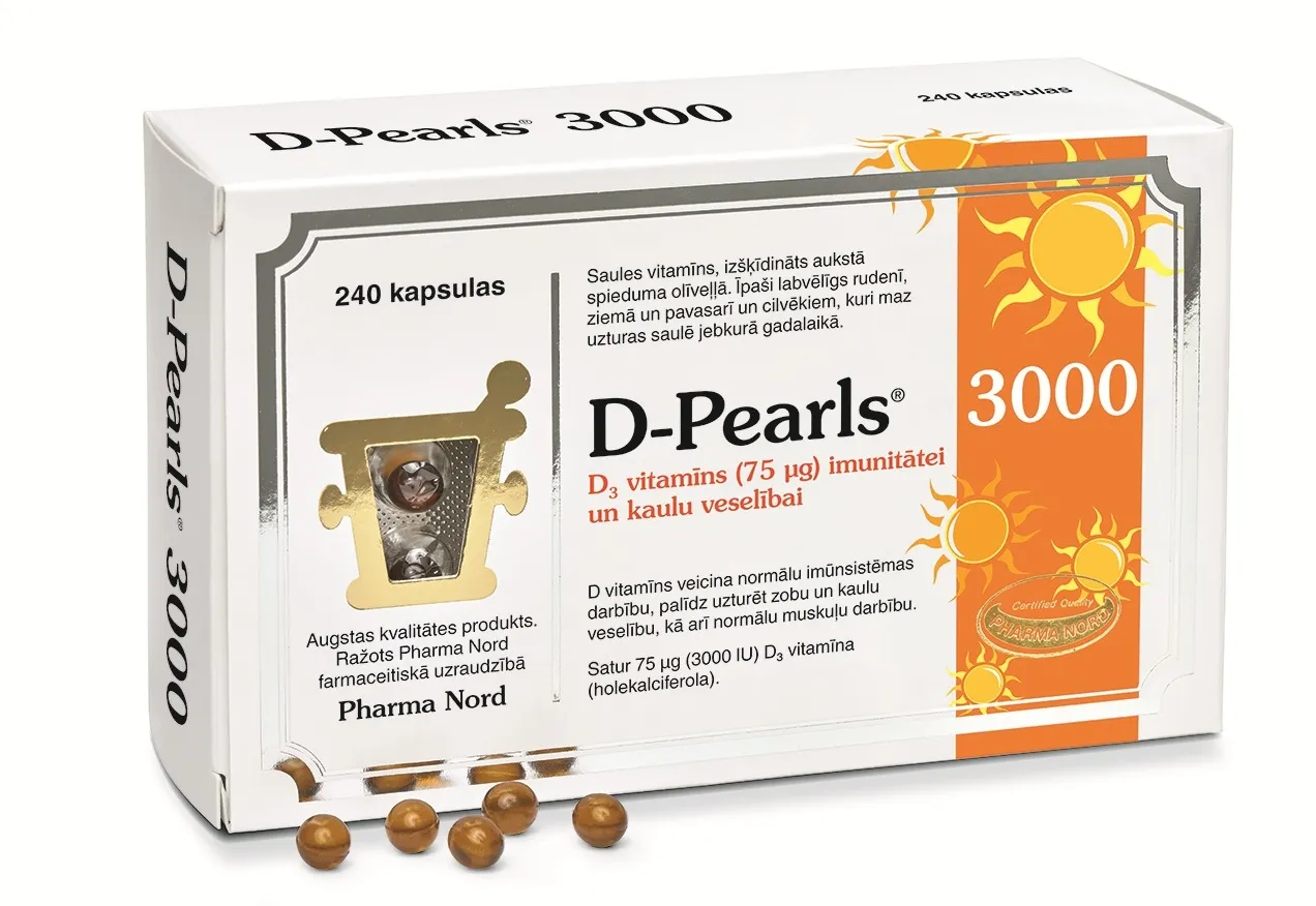 D-PEARLS 3000IU KAPS N240 - Produkta attēls 