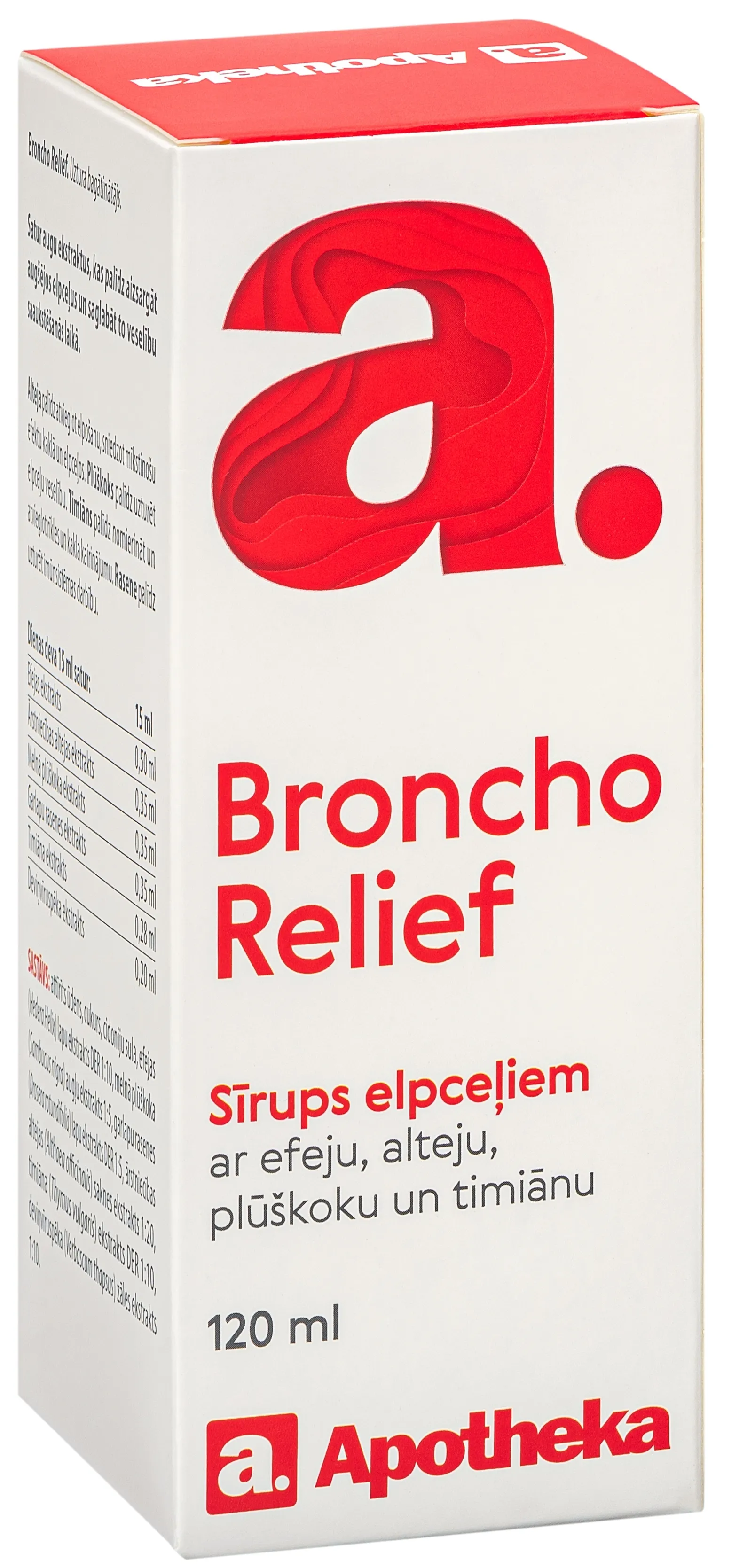 APOTHEKA Broncho Relief sīrups, 120ml - Produkta attēls 
