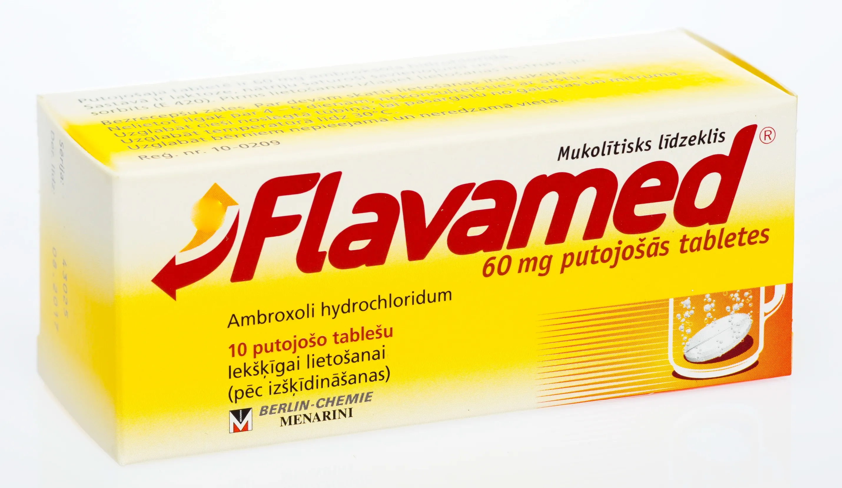 FLAVAMED 60 mg putojošās tabletes, 10 gab. - Produkta attēls 
