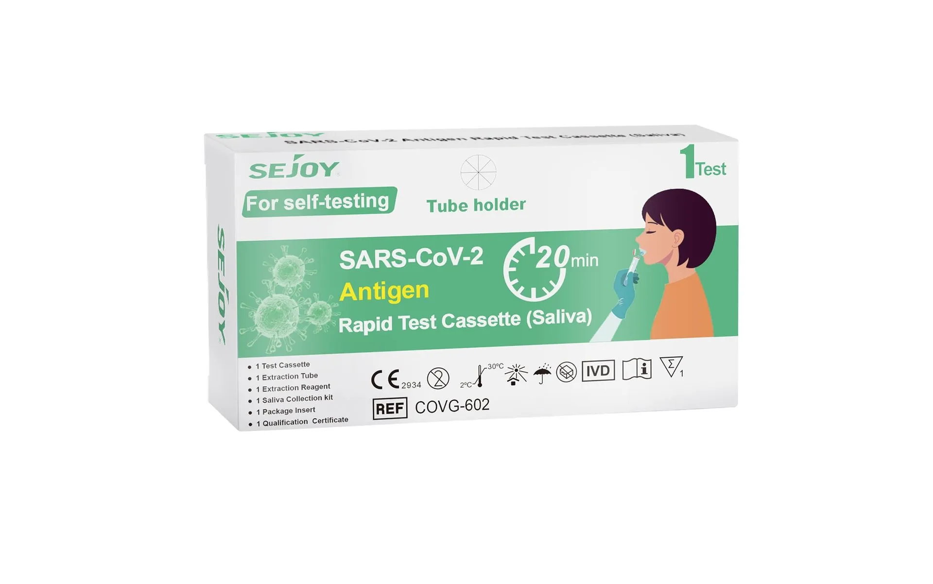 TESTERA SARS-CoV-2 Sejoy antigēna tests (siekalas), 1 gab. - Produkta attēls 