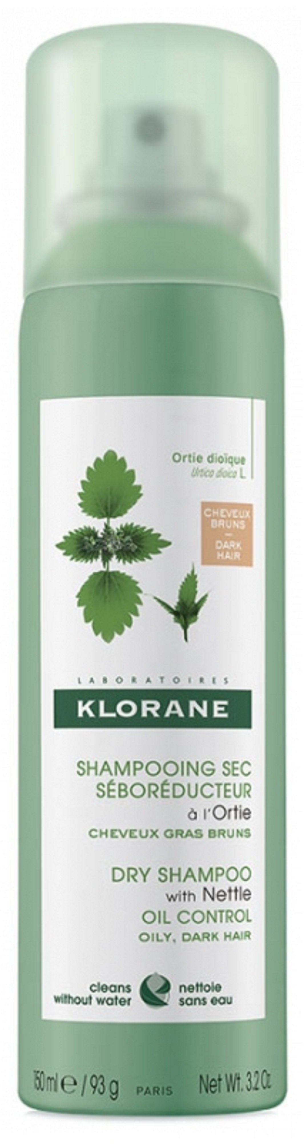 KLORANE sausais šampūns tumšiem matiem ar nātru ekstraktu, 150ml - Produkta attēls 